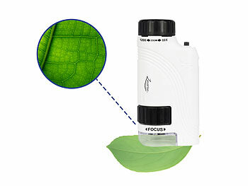 Mikroskop: Zavarius LED-Taschenmikroskop mit asphärischem Linsensystem, 60x-120x