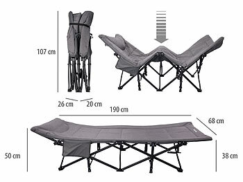 tragbares Bett für Zelturlaub oder Garten