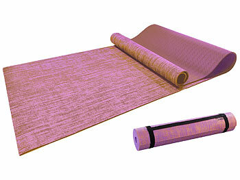 Yoga-Matte: newgen medicals 2er-Set Jute-Yoga- & Gymnastikmatten, gepolstert, Tragegurt, 183x61 cm