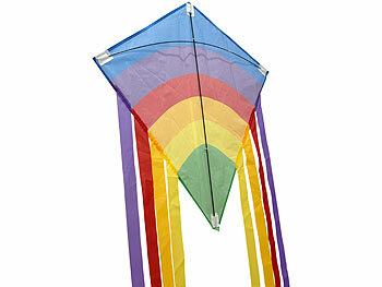 Playtastic 2er-Set Regenbogen-Flugdrachen für Kinder,Einleiner,65x72cm,80m Schnur