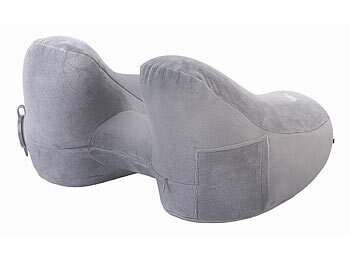 newgen medicals Aufblasbares Nackenkissen mit abnehmbarer Kapuze, in H Form 