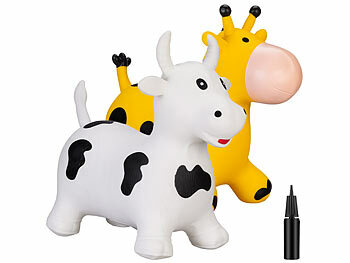 Kinderhopper: Playtastic 2er-Set aufblasbare Hüpftiere "Kuh" & "Giraffe",für Kinder ab 3 Jahren
