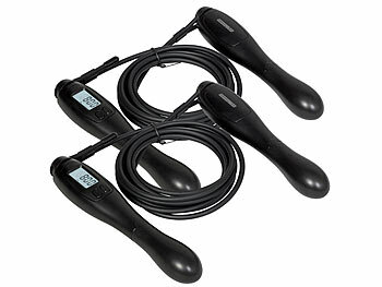 Fitness-Springseile: PEARL sports 2er-Set längenverstellbare Springseile, LCD-Zähler, bis 3 m