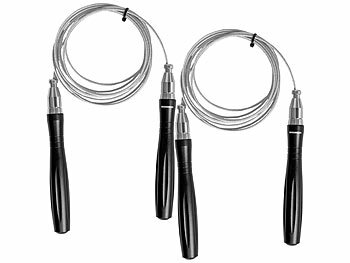 Springseil Kugellager: PEARL sports 2er-Set Fitness-Springseile, selbstverriegelndes Kugellagersystem, 3 m