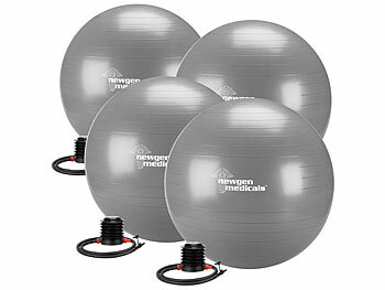 stabiler Gymnastikball: newgen medicals 4er-Set Sitz- und Gymnastikbälle, auch für Yoga, Anti-Platzen, 65 cm