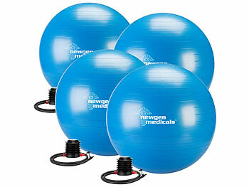 Büroball: newgen medicals 4er-Set Sitz- und Gymnastikbälle, auch für Yoga, Anti-Platzen, 65 cm 