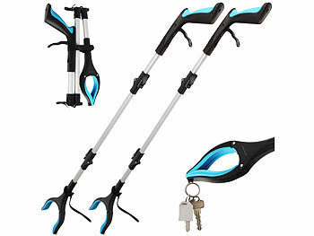 Greifer: PEARL 2er-Set faltbare Magnetgreifzangen aus Aluminium, Senioren-Greifhilfe 