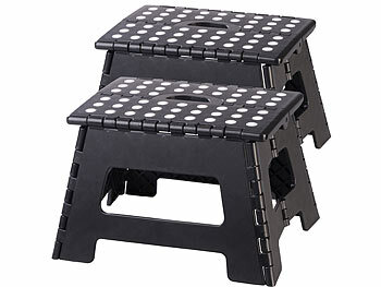 Hocker klappbar: PEARL 2er-Set Klappbarer Tritthocker für Kinder und Erwachsene, 22 cm
