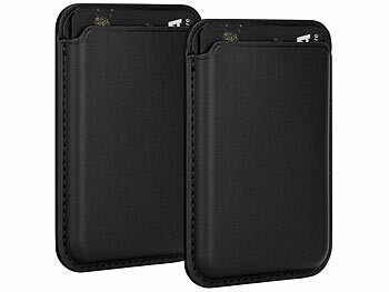 Xcase 2er-Set Kartenhalter für iPhone, MagSafe-kompatibel, 3 Karten, schwarz