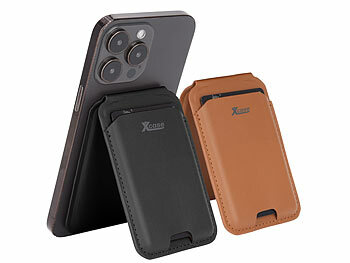 Visitenkartenmappen: Xcase 2er-Set Kartenhalter für iPhone, MagSafe-kompatibel, schwarz & braun