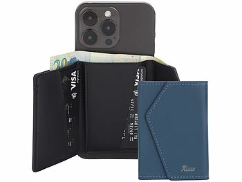 Visitenkartenmappen: Xcase 2er-Set Kartenhalter & Geldbörse für iPhone, MagSafe, blau & schwarz