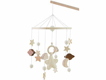 Bettspielzeuge: Playtastic Baby-Mobile mit Sternen aus Holz & DIY Holz Baby Mobile Halterung 