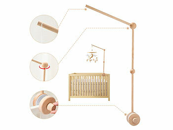 Playtastic Baby-Mobile mit Sternen, Wolken und Schafen &Holz Baby Mobile Halterun 