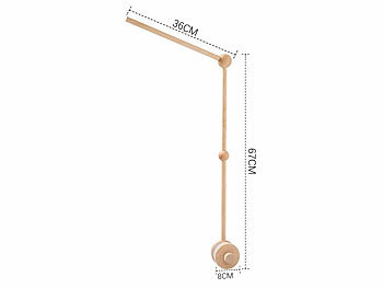 Playtastic Baby-Mobile mit Sternen, Wolken und Schafen &Holz Baby Mobile Halterun 