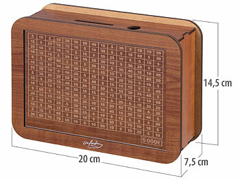 infactory Motivations- & Ziel-Spardose aus Holz mit Stickern und Markern