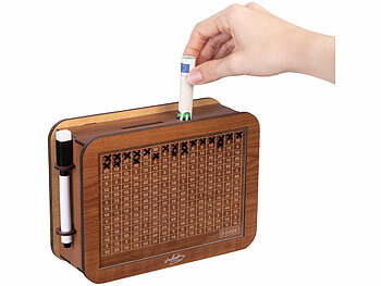 infactory Motivations- & Ziel-Spardose aus Holz mit Stickern und Markern