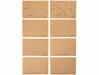 infactory 8er-Set Motivations- & Ziel-Spardose aus Holz mit Stickern & Markern