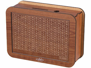 infactory Motivations- & Ziel-Spardose aus Holz mit Stickern und Markern