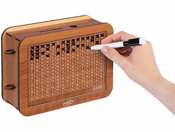 infactory Motivations- & Ziel-Spardose aus Holz mit Stickern und Markern