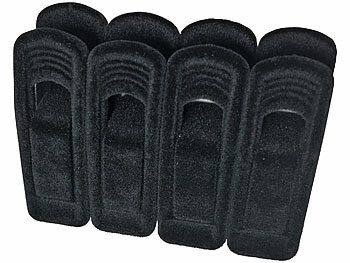 PEARL 60 rutschfeste Samt-Kleiderbügel, Clips, 4,5 kg Tragkraft, schwarz