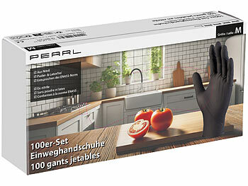 PEARL 100er-Set Nitril-Einweghandschuhe, puder- & latexfrei, Größe M, EN 455