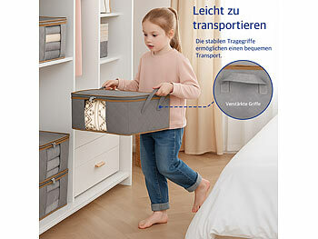 infactory 6er-Set Faltbare Aufbewahrungstaschen mit durchsichtigen Fenstern