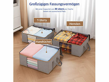 infactory 6er-Set Faltbare Aufbewahrungstaschen mit durchsichtigen Fenstern
