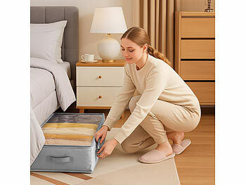 infactory 4er-Set faltbare Unterbett-Aufbewahrungstaschen mit Tragegriffen, 90 l