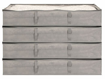 Tasche: infactory 4er-Set Faltbare Unterbett-Aufbewahrungstaschen mit Tragegriffen, 65 l