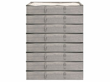 Tasche: infactory 8er-Set Faltbare Unterbett-Aufbewahrungstaschen mit Tragegriffen, 65 l