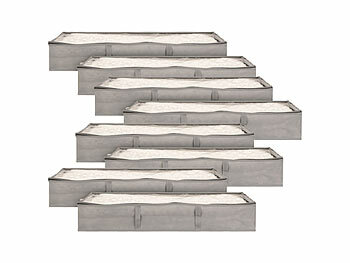 Tasche: infactory 8er-Set Faltbare Unterbett-Aufbewahrungstaschen mit Tragegriffen, 75 l