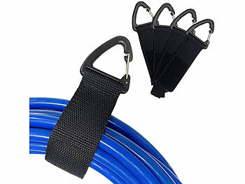 PEARL 6er-Set Klettbänder mit Dreiecksschnalle, für Kabel & Schläuche, 25 kg