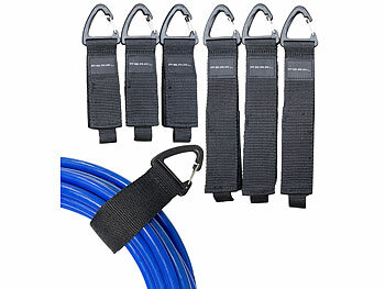 Kabelbinder: PEARL 6er-Set Klettbänder mit Dreiecksschnalle, für Kabel & Schläuche, 25 kg