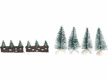 infactory 25-teiliges Deko-Weihnachtsdorf mit 6 LEDs, Versandrückläufer