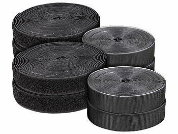 Nylon Klettbänder: PEARL 4er-Set ultrastarke Premium-Klettbänder, selbstklebend, 25mm, 8 Meter