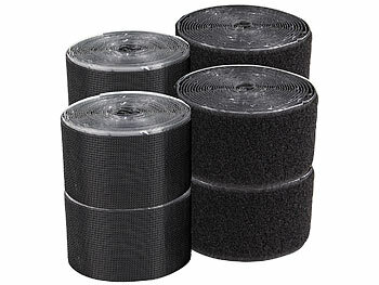 Doppelklebebänder Klett: PEARL 4er-Set Klettbänder mit Nylon-Schlaufen/-Haken, selbstklebend, 16 m