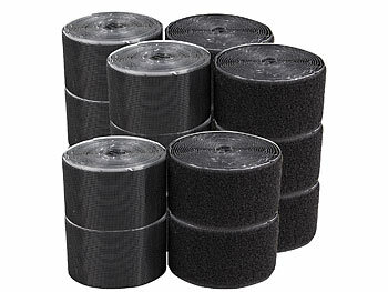 Kabelklettbänder: PEARL 8er-Set Klettbänder mit Nylon-Schlaufen/-Haken, selbstklebend, 32 m