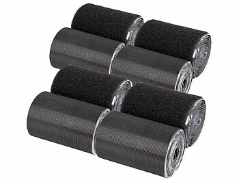 Klett Montageband: PEARL 4er-Set Klettbänder mit Nylon-Schlaufen/Haken, selbstklebend, 8 m
