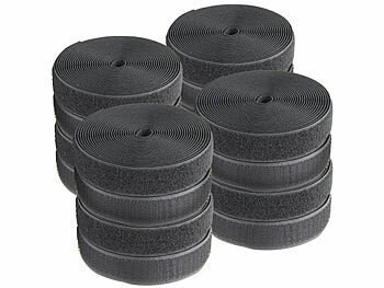 Klettverschluss Band: PEARL 8er Set Ultrastarkes Premium-Klettband, 25 mm, 8 Meter
