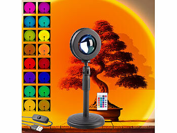 PEARL LED-Sonnenuntergangsleuchte, 16 Farben, Teleskop, RGB, Fernbedienung