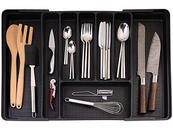 Portautensili Da Cucina In Acciaio Inox Nero, 2 Pezzi, Scolaposate Con Fori, Organizer Multiuso