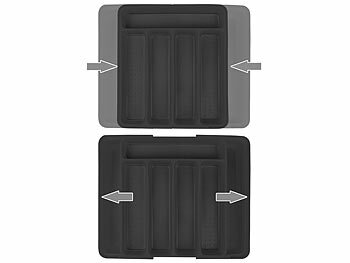 Rosenstein & Söhne 2er-Set Besteckkasten, ausziehbar: 30 auf 52,5 x 33,5 x 5,5 cm