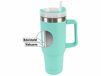 Tazza A Doppio Manico In Ceramica Verde Menta, 350 Ml, Presa Sicura Per Anziani E Disabili