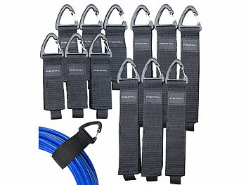 Klettband-Set: PEARL 12 Klettbänder mit Dreiecksschnalle, für Kabel & Schläuche