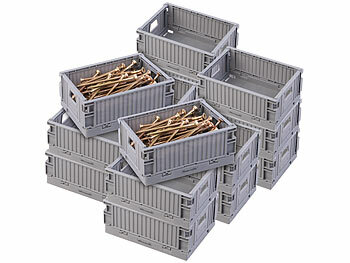 Rosenstein & Söhne Aufbewahrung Boxen Auto: 16er-Set Kunststoff-Aufbewahrungskisten, stapelbar, 14,5 x 10,3 x 6 cm (Autotransportboxen)