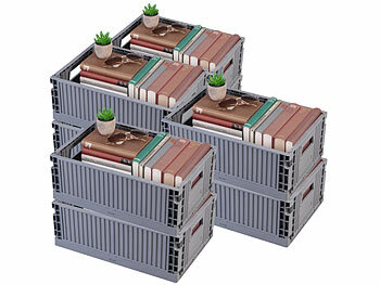 Aufbewahrung Korb Kinder: Rosenstein & Söhne 8er-Set Kunststoff-Aufbewahrungskisten, stapelbar, 43 x 29,5 x 16 cm