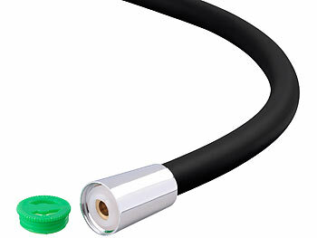 BadeStern Flexibler Silikon-Duschschlauch mit Verdrehschutz, 1,5 Meter, schwarz