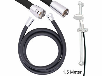 BadeStern Flexibler Silikon-Duschschlauch mit Verdrehschutz, 1,5 Meter, schwarz