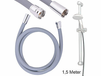 BadeStern 2er-Set flexible Silikon-Duschschläuche mit Verdrehschutz,1,5Meter,gra