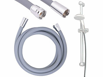 BadeStern 2er-Set flexible Silikon-Duschschläuche mit Verdrehschutz,2 Meter,grau